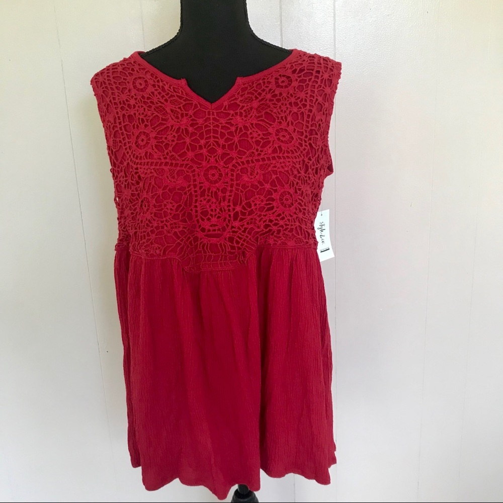 3/$15 NWT Style & Co Boho Crochet Sleeveless Top